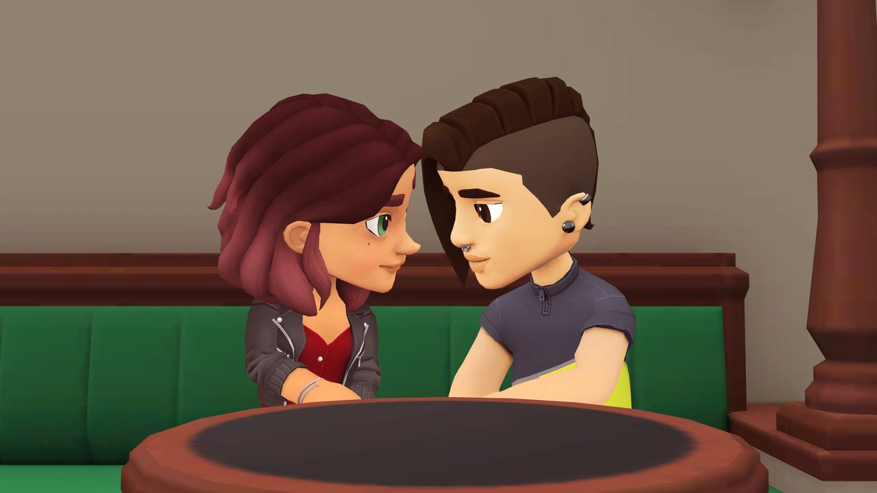 Tara and Kim share drinks together at the bar.