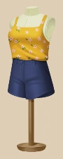 Acacia and Denim Shorts outfit on a mannequin