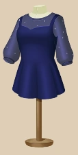 Azure Glimmer Mini outfit on a mannequin