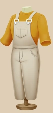 Banana Split Overalls outfit on a mannequin