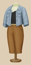 Biscotti Blue Jacket outfit on a mannequin