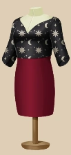 Cardinal Comet Midi outfit on a mannequin