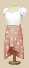 Carnation Blouse Frilly outfit on a mannequin