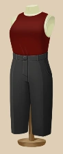 Cherry Vogue Slacks outfit on a mannequin