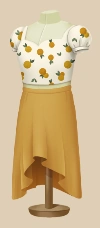 Clementine Cordial Frilly outfit on a mannequin