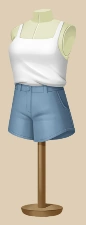 Cloudy Sky Shorts outfit on a mannequin