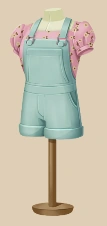 Cotton Candy Romper outfit on a mannequin