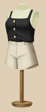 Cute As A Button Shorts outfit on a mannequin