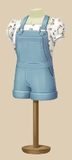 Dear Denim Romper outfit on a mannequin