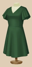 Emerald Green Day Dress outfit on a mannequin