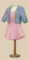 Gossamer Pink Jacket and Dress outfit on a mannequin