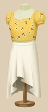Honeysuckle Frilly outfit on a mannequin