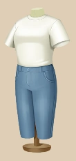Ivory Tee and Jeans outfit on a mannequin