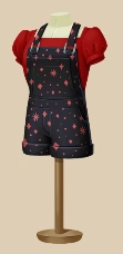 Ladybug Romper outfit on a mannequin
