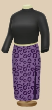 Lavendar Leopard Long outfit on a mannequin