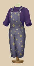 Mulberry Sparkle Overalls outfit on a mannequin