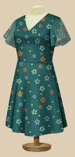 Mushroom Meadow Day Dress outfit on a mannequin