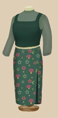 Mushroom Meadow Long outfit on a mannequin
