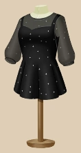 Obsidian Glimmer Mini outfit on a mannequin