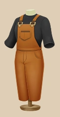 Ore Naturel Overalls outfit on a mannequin