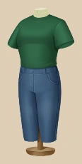 Parsley Tee and Jeans outfit on a mannequin