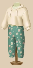 Pastel Bouquet Leggings outfit on a mannequin
