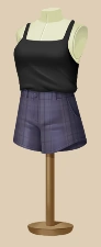 Pensive Blue Shorts outfit on a mannequin