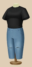 Peppercorn Tee and Jeans outfit on a mannequin