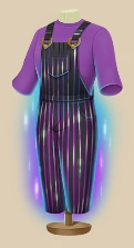 Perfect Glitch Overalls outfit on a mannequin