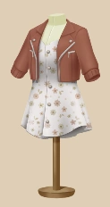 Pressed Flower Jacket and Dress outfit on a mannequin