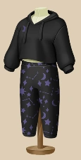 Purple Galaxy Leggings outfit on a mannequin