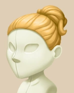 Blonde High Bun hairstyle on a mannequin