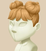 Blonde Space Buns hairstyle on a mannequin