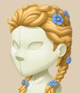 Blonde Twin Braids hairstyle on a mannequin