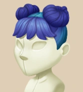 Comet Atcha Space Buns hairstyle on a mannequin
