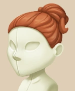 Copper High Bun hairstyle on a mannequin