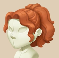 Copper Ponytail hairstyle on a mannequin