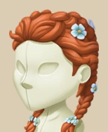 Copper Twin Braids hairstyle on a mannequin