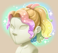 Fairy Floss Ponytail hairstyle on a mannequin