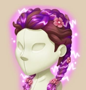Fuschia Firefly Twin Braids hairstyle on a mannequin