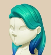 Inky Turquoise Tresses hairstyle on a mannequin