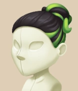 Lime Voltage High Bun hairstyle on a mannequin