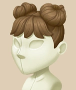 Olive Space Buns hairstyle on a mannequin