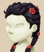 Raven Twin Braids hairstyle on a mannequin